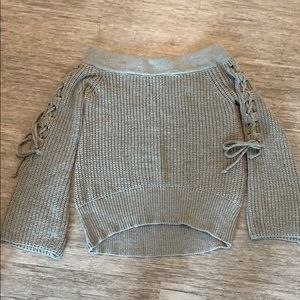 12th Tribe LacedUp Off The Shoulder Vienna Sweater